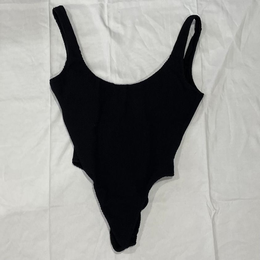 Black Ribbed Bodysuit